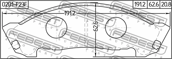 0201-F23F FEBEST Комплект тормозных колодок, дисковый тормоз (фото 2)