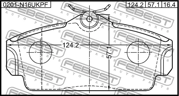 0201-N16UKPF FEBEST Комплект тормозных колодок, дисковый тормоз (фото 2)
