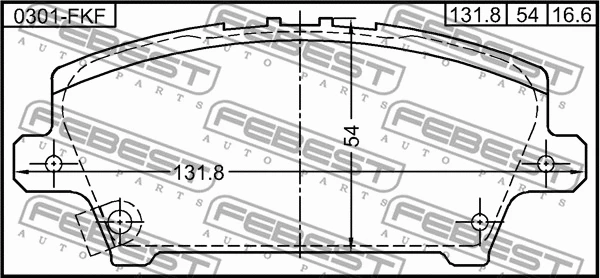 0301-FKF FEBEST Комплект тормозных колодок, дисковый тормоз (фото 2)