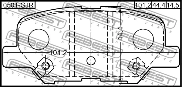0501-GJR FEBEST Комплект тормозных колодок, дисковый тормоз (фото 2)