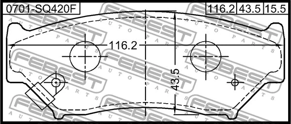 0701-SQ420F FEBEST Комплект тормозных колодок, дисковый тормоз (фото 2)