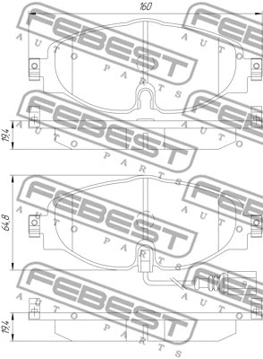 1701-8VF FEBEST Комплект тормозных колодок, дисковый тормоз (фото 2)