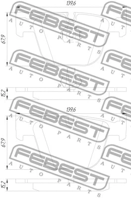 1901-E70R FEBEST Комплект тормозных колодок, дисковый тормоз (фото 2)