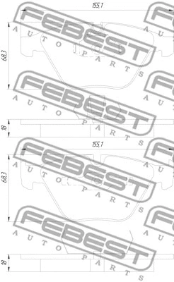 1901-E90F FEBEST Комплект тормозных колодок, дисковый тормоз (фото 2)