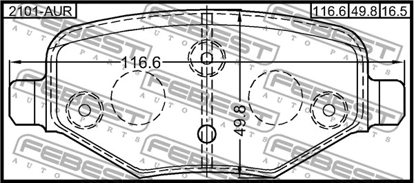 2101-AUR FEBEST Комплект тормозных колодок, дисковый тормоз (фото 2)