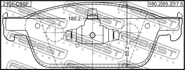 2101-CBSF FEBEST Комплект тормозных колодок, дисковый тормоз (фото 2)