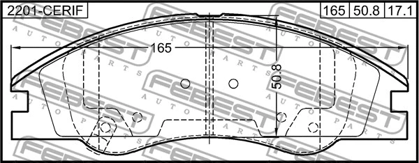 2201-CERIF FEBEST Комплект тормозных колодок, дисковый тормоз (фото 2)