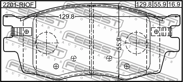 2201-RIOF FEBEST Комплект тормозных колодок, дисковый тормоз (фото 2)