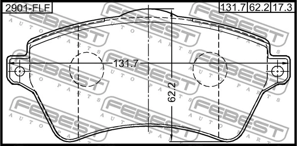 2901-FLF FEBEST Комплект тормозных колодок, дисковый тормоз (фото 2)