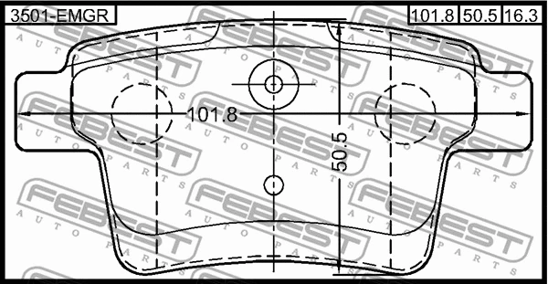 3501-EMGR FEBEST Комплект тормозных колодок, дисковый тормоз (фото 2)
