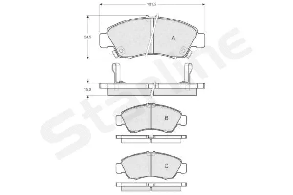 BD S151 STARLINE Комплект тормозных колодок, дисковый тормоз (фото 1)