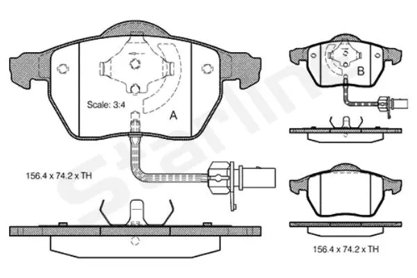 BD S301 STARLINE Комплект тормозных колодок, дисковый тормоз (фото 1)