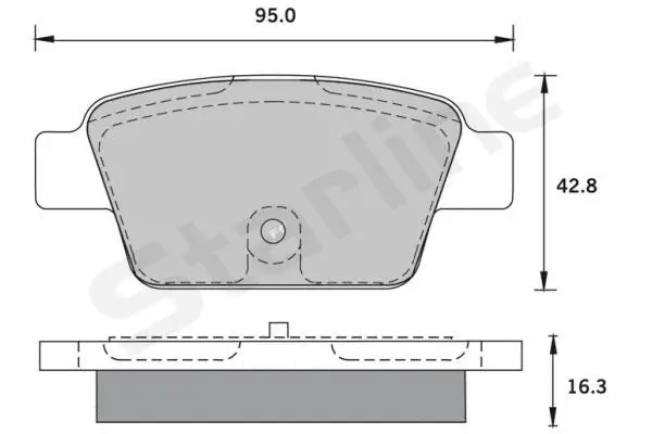 BD S836P STARLINE Комплект тормозных колодок, дисковый тормоз (фото 1)