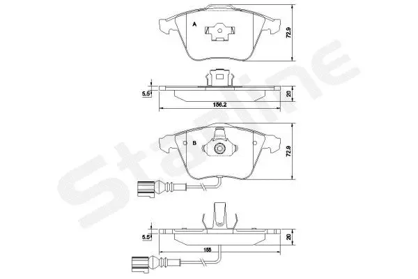 BD S837P STARLINE Комплект тормозных колодок, дисковый тормоз (фото 1)