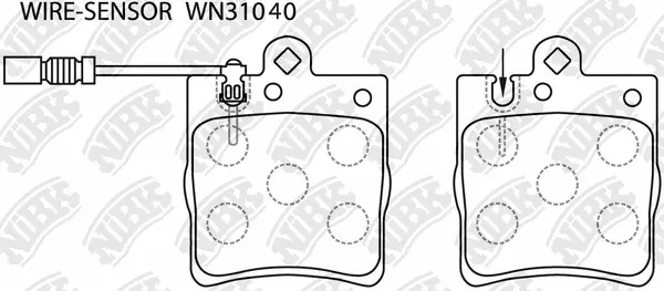 PN0126W NIBK Комплект тормозных колодок, дисковый тормоз (фото 2)