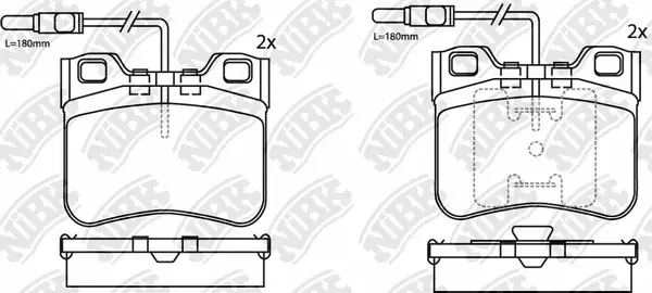 PN0250W NIBK Комплект тормозных колодок, дисковый тормоз (фото 1)