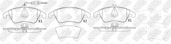 PN0395W NIBK Комплект тормозных колодок, дисковый тормоз (фото 1)