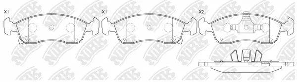 PN0627 NIBK Комплект тормозных колодок, дисковый тормоз (фото 1)