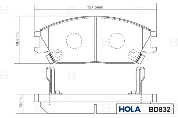 BD832 HOLA Комплект тормозных колодок, дисковый тормоз (фото 3)