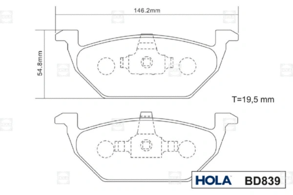 BD839 HOLA Комплект тормозных колодок, дисковый тормоз (фото 2)
