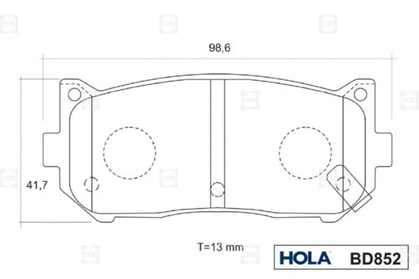 BD852 HOLA Комплект тормозных колодок, дисковый тормоз (фото 2)