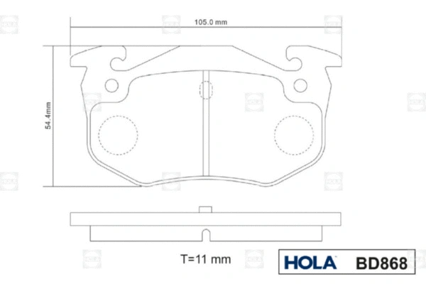 BD868 HOLA Комплект тормозных колодок, дисковый тормоз (фото 2)