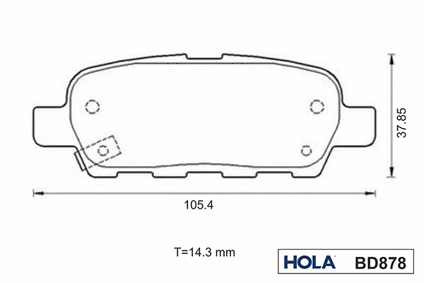 BD878 HOLA Комплект тормозных колодок, дисковый тормоз (фото 3)