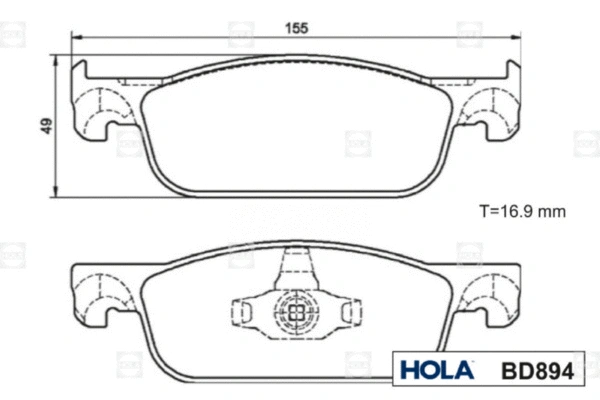 BD894 HOLA Комплект тормозных колодок, дисковый тормоз (фото 3)