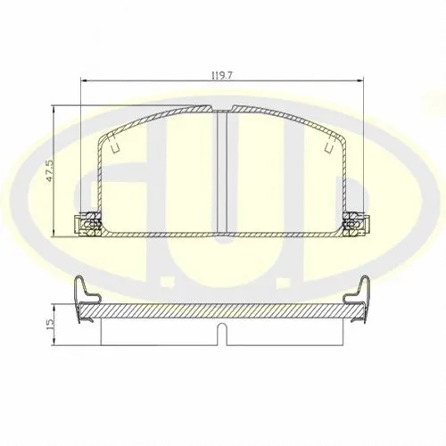 GBP016704 G.U.D Комплект тормозных колодок, дисковый тормоз (фото 1)