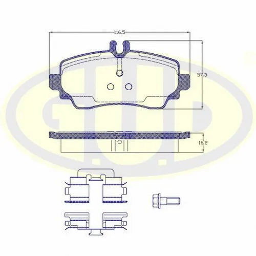 GBP065000 G.U.D Комплект тормозных колодок, дисковый тормоз (фото 1)