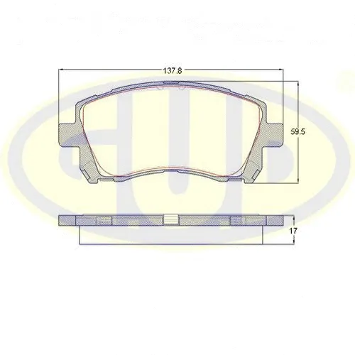 GBP065502 G.U.D Комплект тормозных колодок, дисковый тормоз (фото 1)