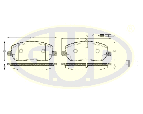 GBP087912 G.U.D Комплект тормозных колодок, дисковый тормоз (фото 1)