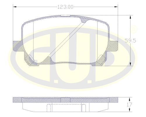 GBP095400 G.U.D Комплект тормозных колодок, дисковый тормоз (фото 1)