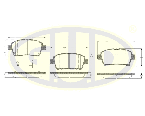 GBP097102 G.U.D Комплект тормозных колодок, дисковый тормоз (фото 1)