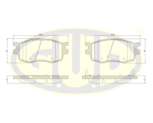 GBP120802 G.U.D Комплект тормозных колодок, дисковый тормоз (фото 1)