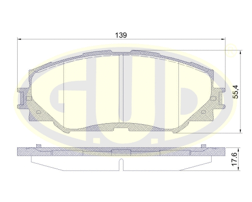 GBP123200 G.U.D Комплект тормозных колодок, дисковый тормоз (фото 1)