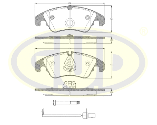 GBP130410 G.U.D Комплект тормозных колодок, дисковый тормоз (фото 1)