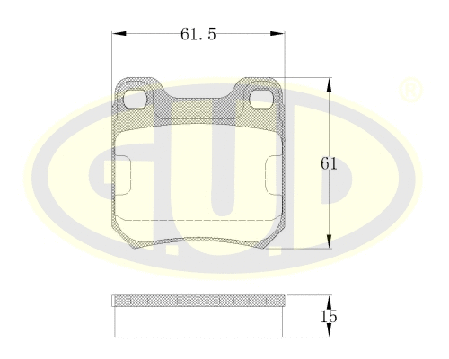 GBP880132 G.U.D Комплект тормозных колодок, дисковый тормоз (фото 1)