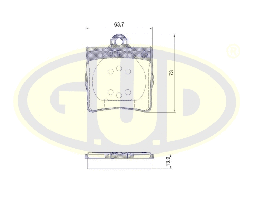 GBP880148 G.U.D Комплект тормозных колодок, дисковый тормоз (фото 1)