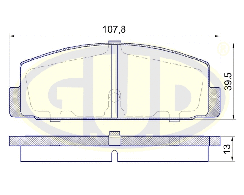 GBP880155 G.U.D Комплект тормозных колодок, дисковый тормоз (фото 1)
