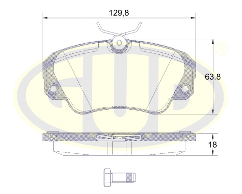 GBP880161 G.U.D Комплект тормозных колодок, дисковый тормоз (фото 1)