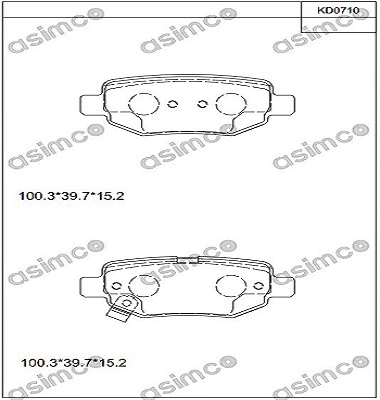 KD0710 ASIMCO Комплект тормозных колодок, дисковый тормоз (фото 1)