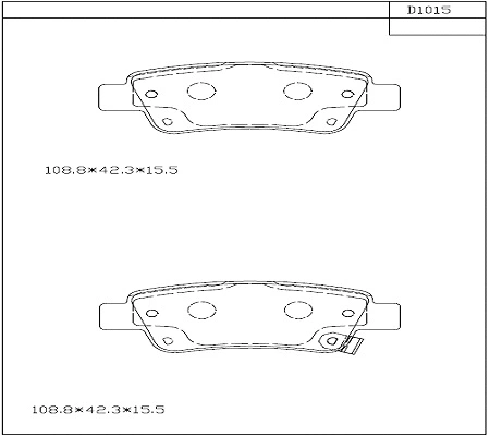 KD1015 ASIMCO Комплект тормозных колодок, дисковый тормоз (фото 1)