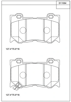 KD11064 ASIMCO Комплект тормозных колодок, дисковый тормоз (фото 1)