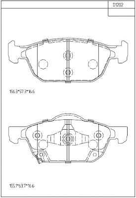 KD1202 ASIMCO Комплект тормозных колодок, дисковый тормоз (фото 1)