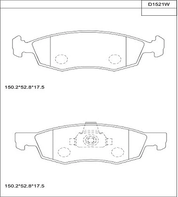 KD1521W ASIMCO Комплект тормозных колодок, дисковый тормоз (фото 1)