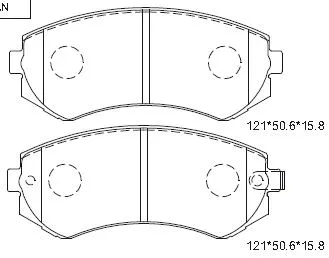 KD1722 ASIMCO Комплект тормозных колодок, дисковый тормоз (фото 1)