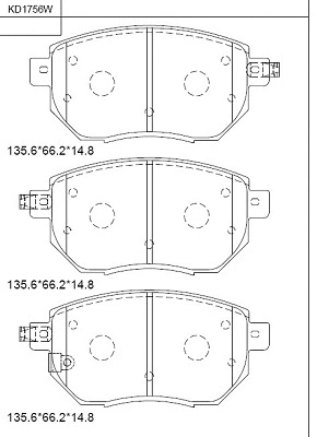 KD1756W ASIMCO Комплект тормозных колодок, дисковый тормоз (фото 1)