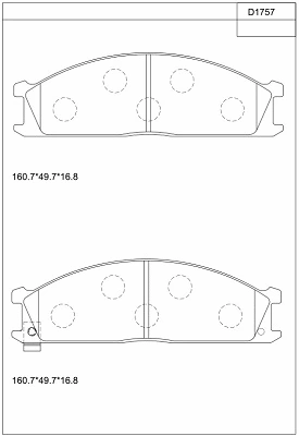 KD1757 ASIMCO Комплект тормозных колодок, дисковый тормоз (фото 1)