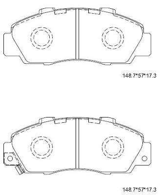 KD1758 ASIMCO Комплект тормозных колодок, дисковый тормоз (фото 1)